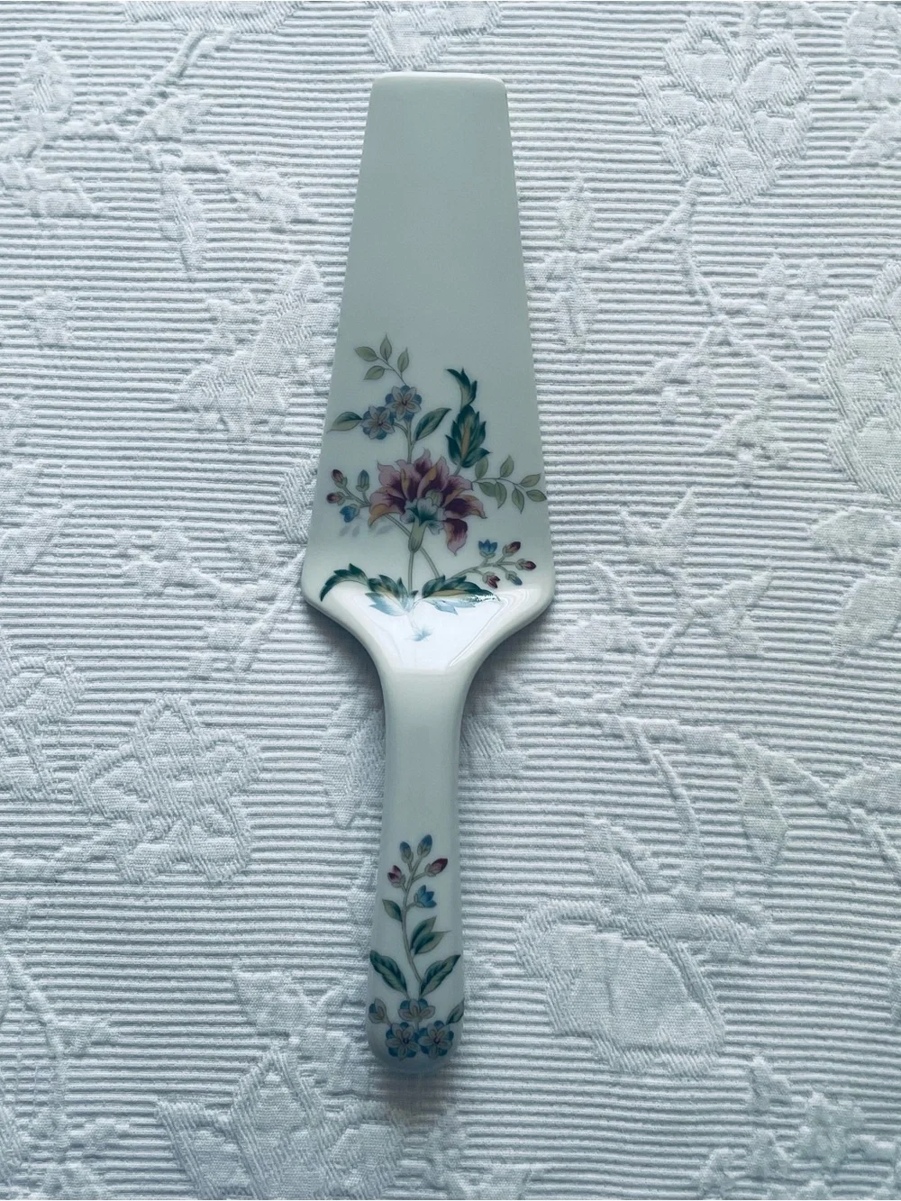Andrea By Sadek White Porcelain Server with Blue Logo